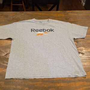 Reebok Gray Short Sleeve Tee with Orange Accent